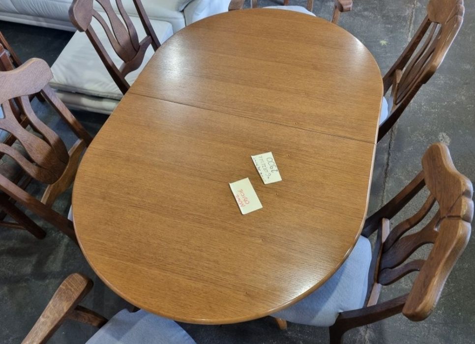 stół drewniany duży rozkładany +6 krzeseł