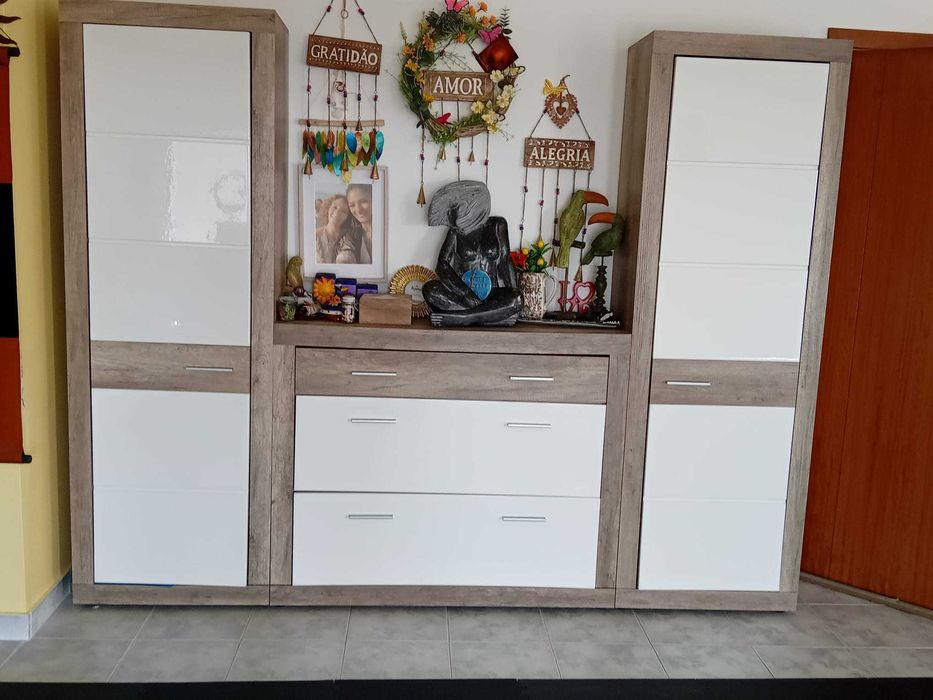 Móvel com 2 portas e 3 gavetas