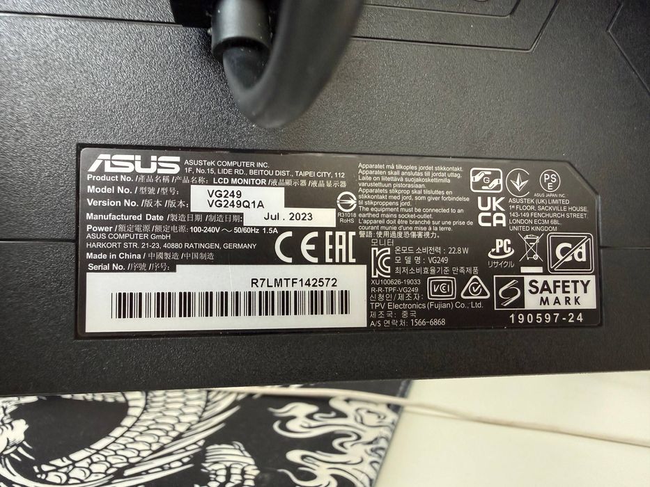 Monitor ASUS TUF Gaming VG249Q1A 23.8 1920x1080 165hz 1ms