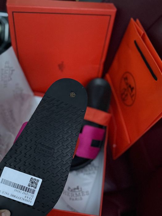 Капці тапочки хермес рожеві оранжеві hermes chypre