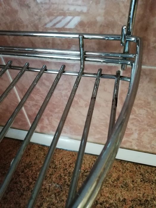 Навесная угловая полка на рейлинги для кухни