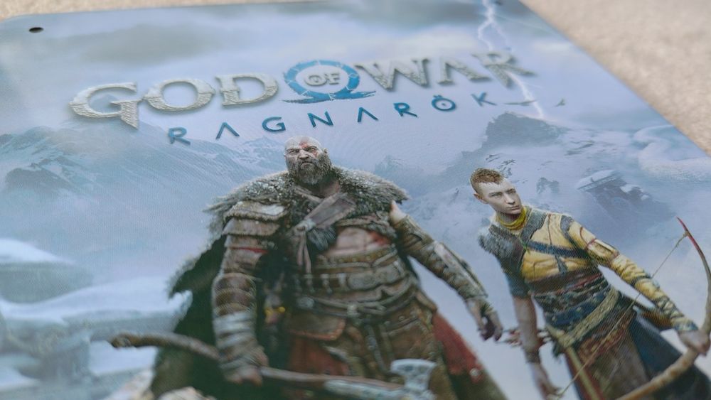 Poster metálico God of War Ragnarok NOVO Merchandising oficial