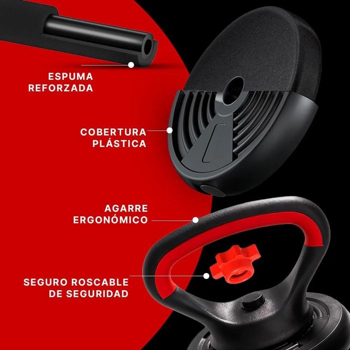 Kit 50kg Halteres Barra kettlebell