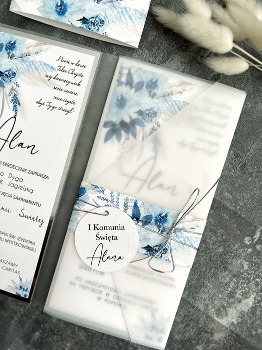Zaproszenia na chrzest chrzciny urodzinowe komunię