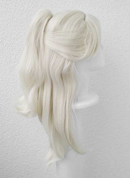 Barbie blond peruka z grzywką kitką cosplay wig długa przebranie