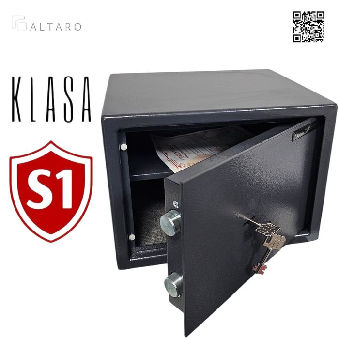 Sejf S1 antywłamaniowy GRAFITOWY 25 • na BROŃ,  gotówkę, dokumenty