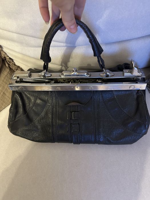 Skorzana lekarska torba vintage