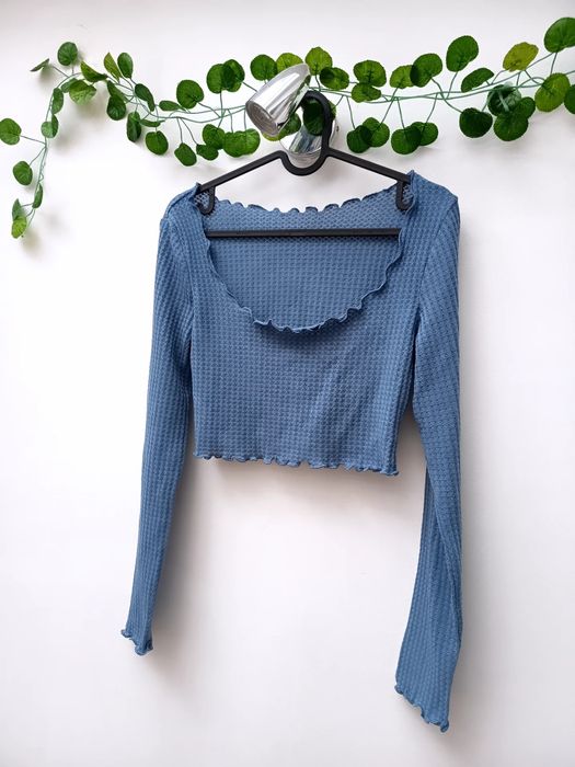 Top Azul de Manga Comprida