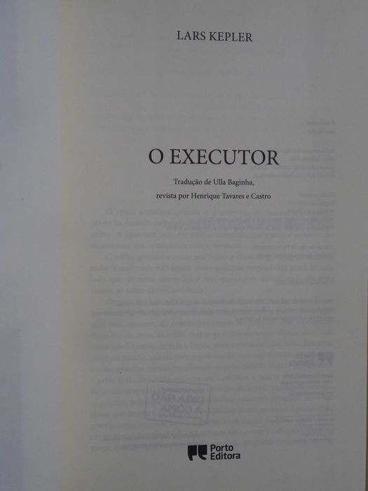 O Executor de Lars Kepler - 1ª Edição