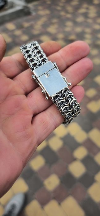 Срібний Браслет подвійний рамзес з коробкою