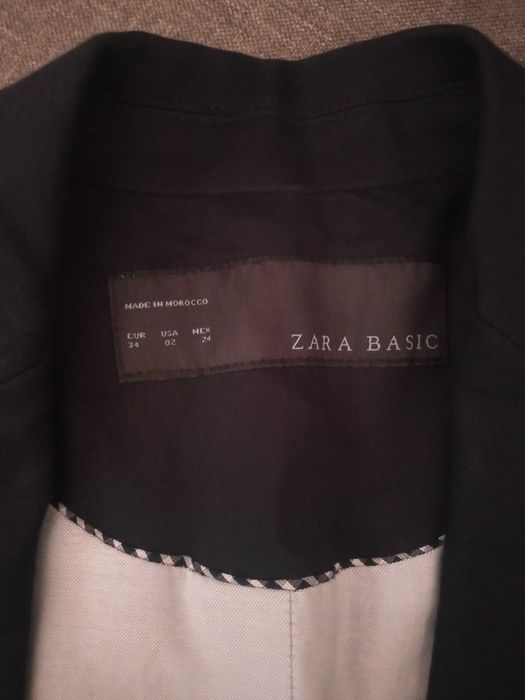Zara Basic damski żakiet granatowy marynarka r 34