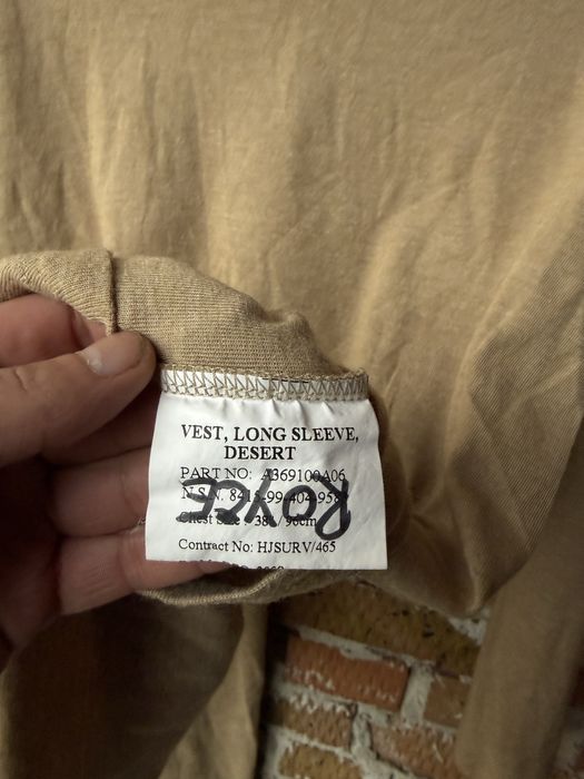 British Forces Mens UK 38 Hot Weather Desert Sand Colour Vest NEW Long
