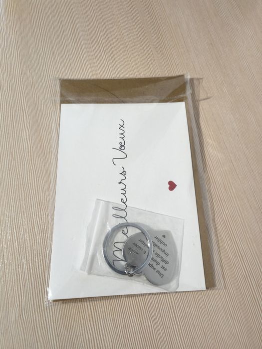 Brelok serce dla koleżanki z grawerem francuskim + kartka + koperta