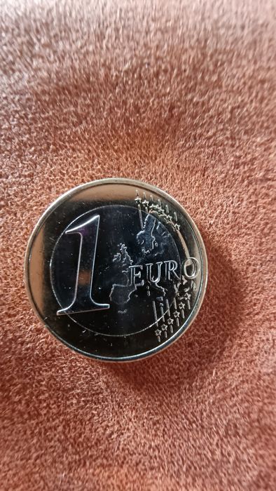 Moeda de 1 euro com erro de cunhagem