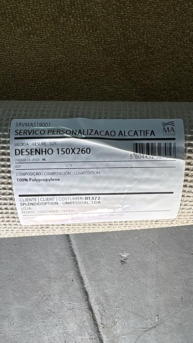 Alcatifa Personalizada 150×260 cm — Monograma HG