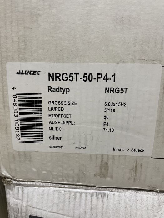 99 НОВЫЕ диски ALUTEC ENERGY T 5/118 r15 Renault Trafic Opel Iveco