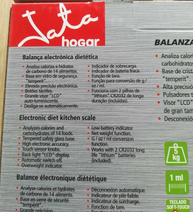 Balança Nutricional de cozinha Jata 762
