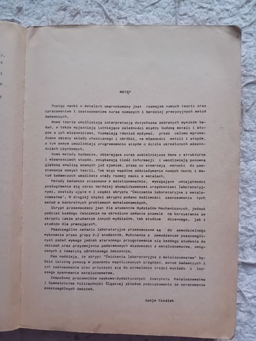 Ćwiczenia laboratoryjne z metaloznawstwa  Ł. Cieślak