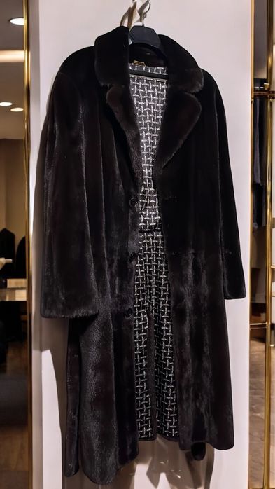 LUX  Франція Чоловіча шуба норкова BLACK glama р.50-54 довжина 125 см
