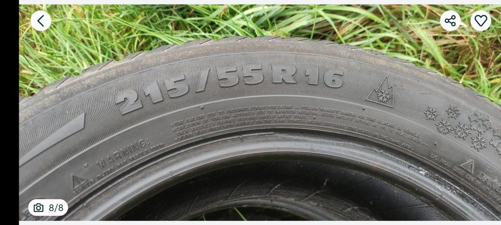 Opony zimowe 5mm 215/55/16 Michelin N
