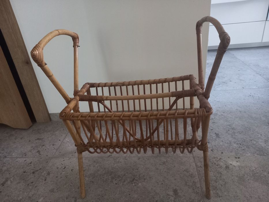 Unikatowy KOMPLET Mid-Century: Barek na Kółkach + Gazetnik E.W. Ottosson (Lata 40.)