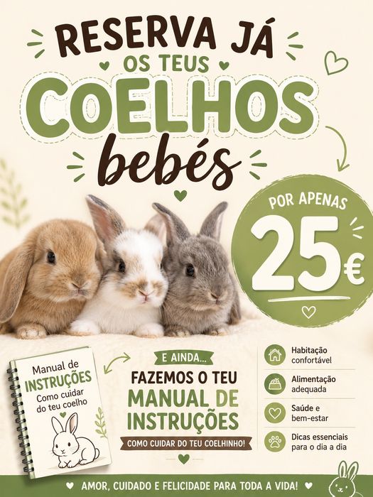 Reserve o seu coelhinho bebe
