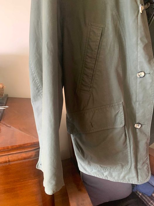 PARKA VERDE, XL,  com gola em bombazina castanha