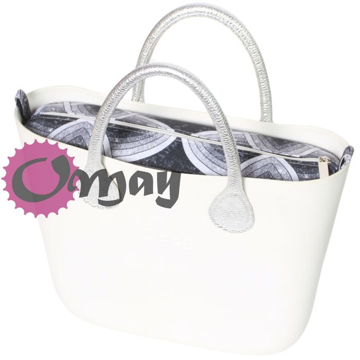 Czarny organizer do OBAG MINI szary srebro 2 kieszenie wkład OMAY