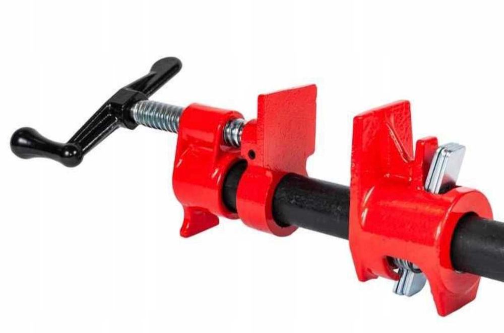 4 Imadła Ściski Rozpieraki Stolar + 8 Nakładek Bezkońcowy na Rurę 3/4