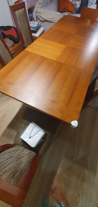 Mesa de sala de jantar extensível madeira carvalho