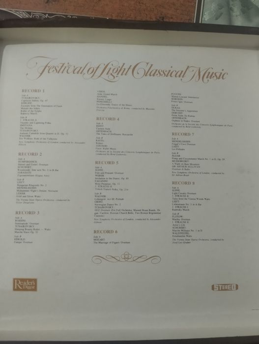 Caixa Box Set 12 Vinis LPs - Festival of Light Classical Music (Reader's Digest)