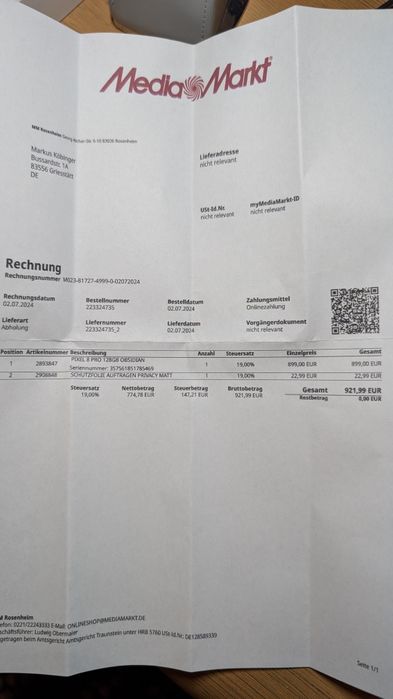 Pixel 8 pro , na gwarancji , stan bdb