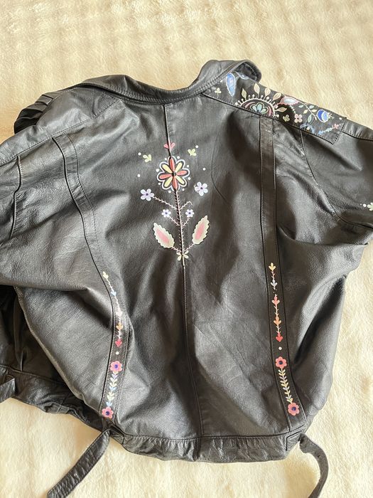 Вінтажна шкіряна куртка