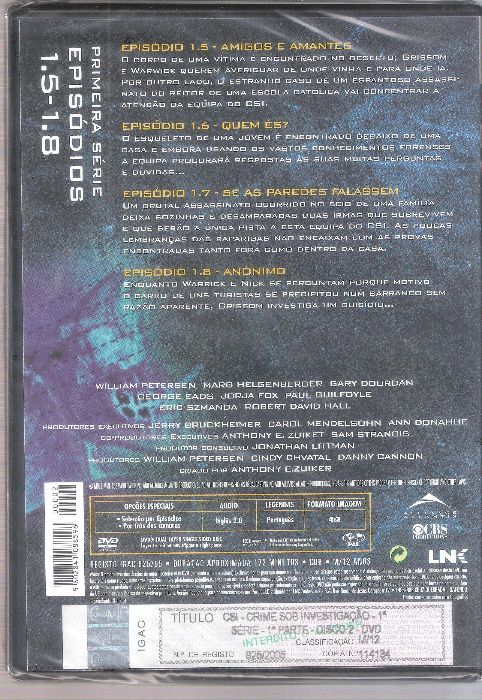 CSI - Crime Sob Investigação - 1ª Serie - 1ª Parte Disco 2 - DVD