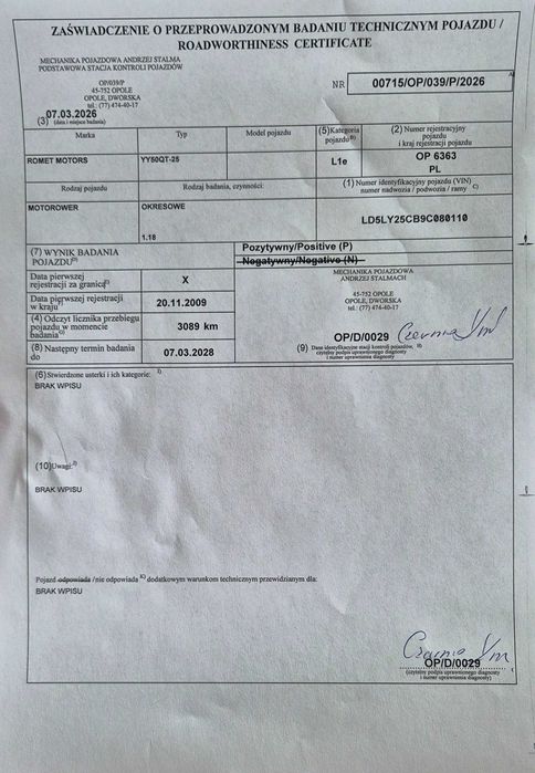 Skuter Romet Retro 6. 3089 km przebiegu! Po przeglądzie.