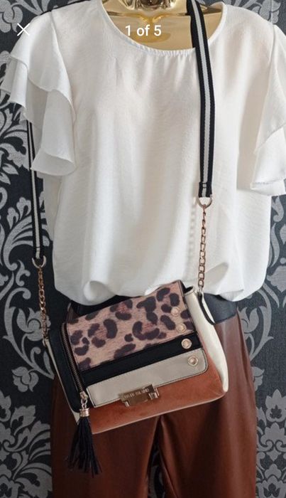 Torebka River Island z panterka na sportowym pasku