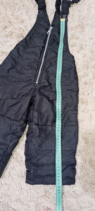 Чорний зимовий напівкомбінезон, штаны лижні розмір 92см