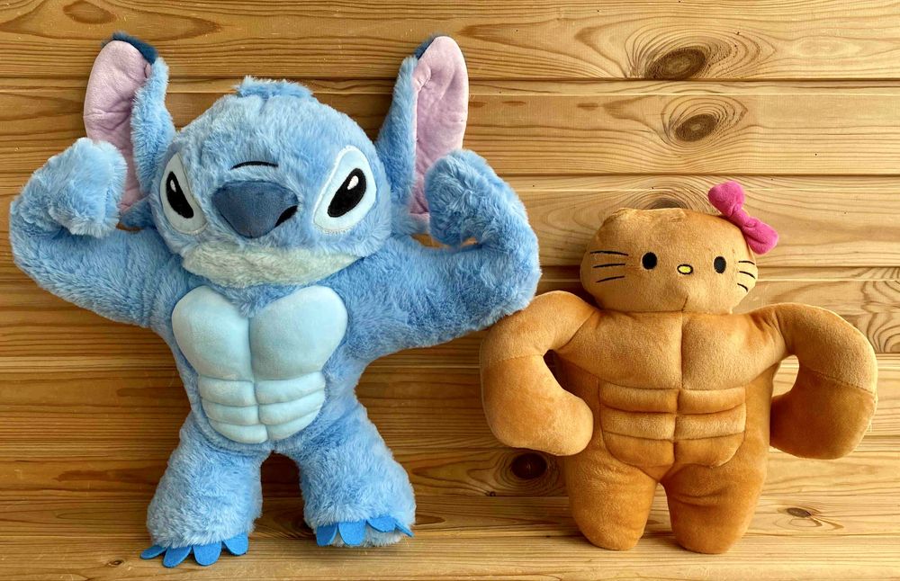 Stitch Disney, Стич бодибилдер, мускулистый, Стіч качок, Хелло Кітті