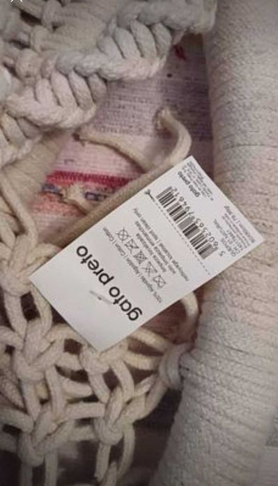 Baloiço Suspenso Novo – Bege, Gato Preto, Nunca Usado