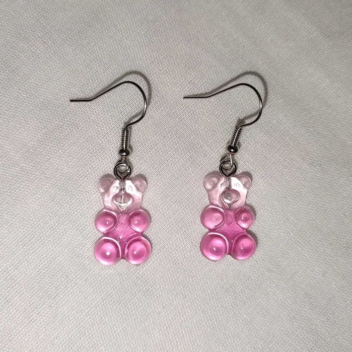 K205 Kolczyki wiszące Misie jak Żelki Handmade