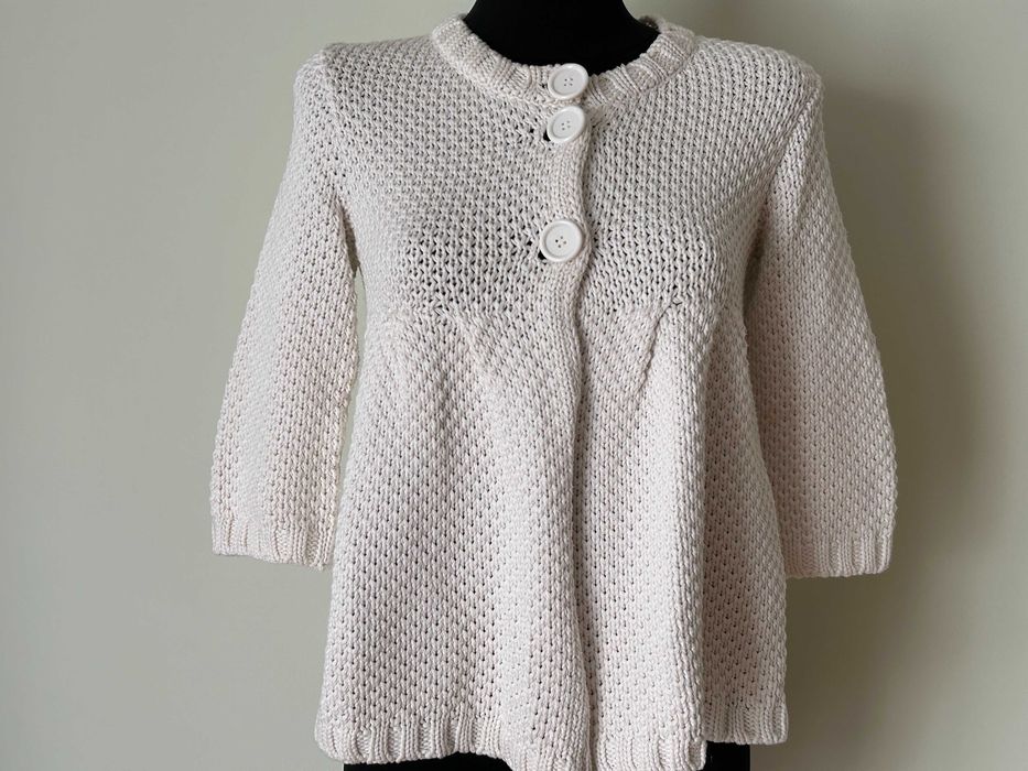 Sweter rozpinany biały