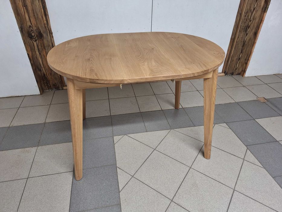MAŁY Stół  dębowy fi 80 cm rozkładany do 160cm - dostępny od ręki