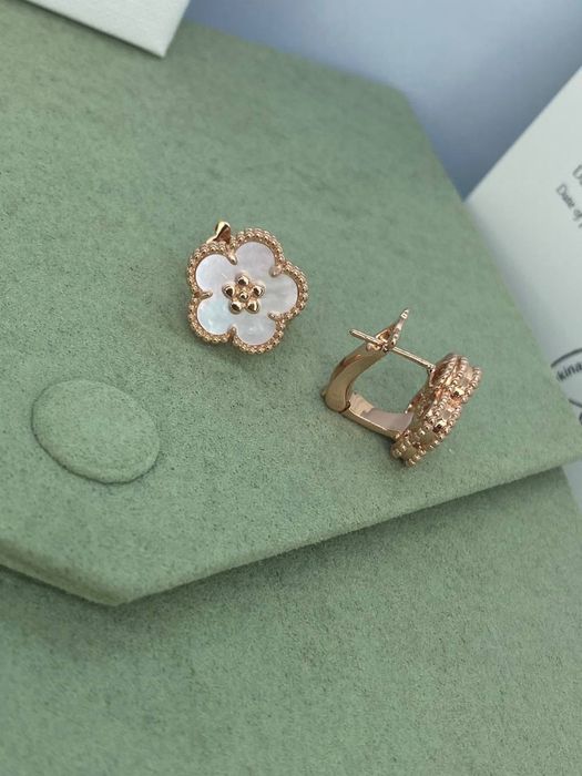 Сережки клевер в стиле Van Cleef