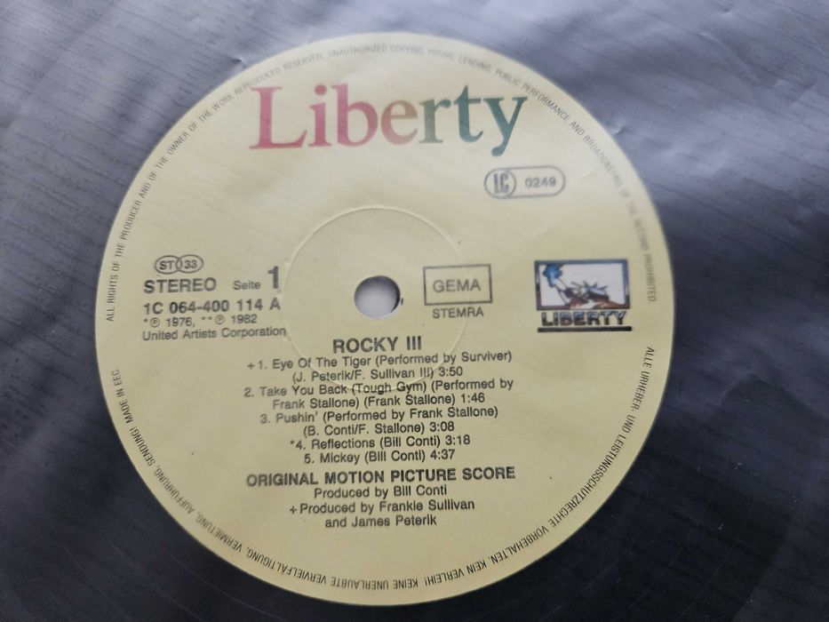 ROCKY III Original Motion Picture Score LP 1982 Wyd. 1 NM- Darmowa Wys