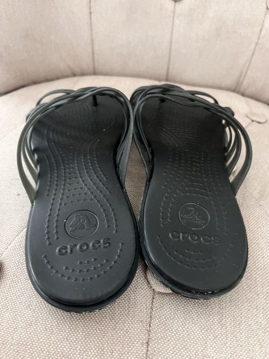 Crocs klapki czarne szare grafitowe damskie w8 38 39