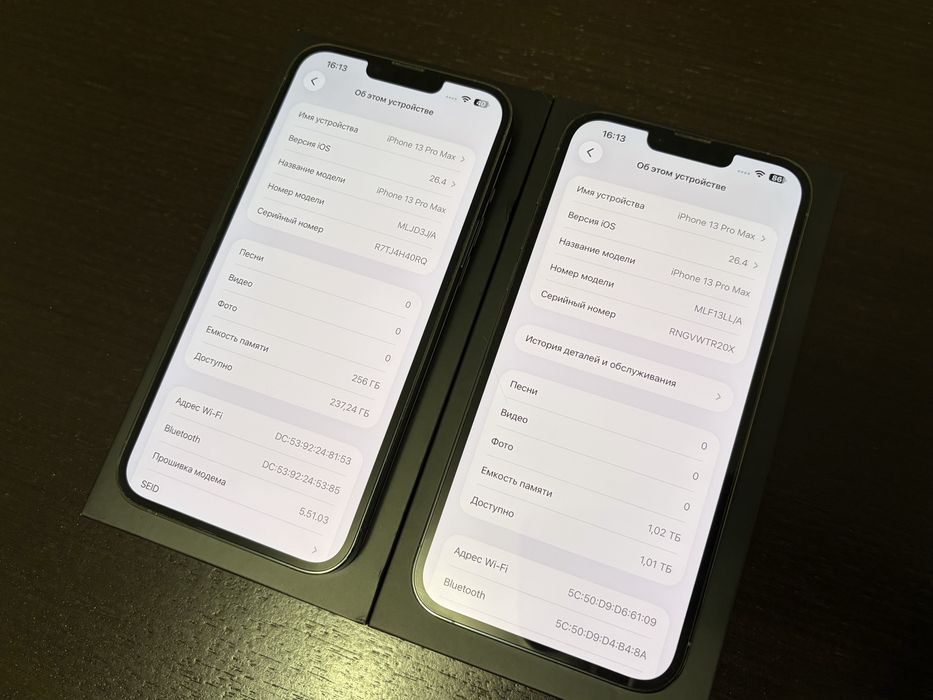 Apple iPhone 13 Pro Max 256 Гб и 1 Тб (Sierra Blue, 89/79% АКБ) смартфон, телефон, идеал