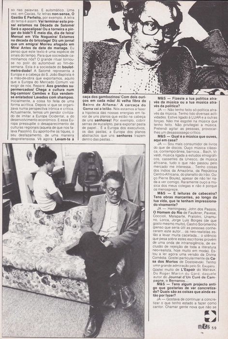 José Afonso	- - -		Música & Som	- - - - -	Revista