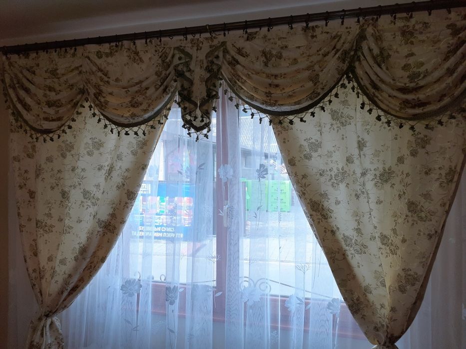 Комплект тюль ламбрикен готові штори