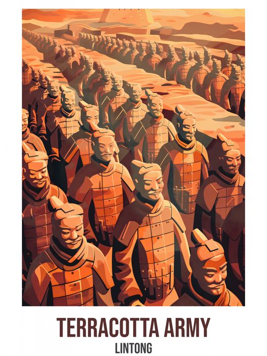 Plakat 60x80cm Terracotta Army, Lintong