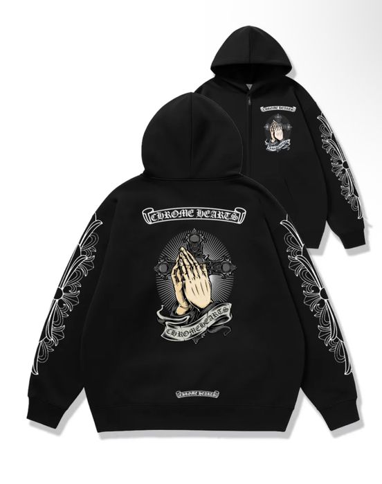 Зип худи Chrome Hearts Logo Унисекс Новинка Топ прожаж  Кром Хартс New